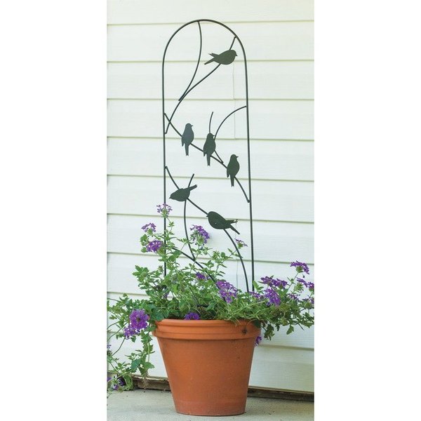 Panacea POT TRELLIS BIRDS 40""BLK 84493